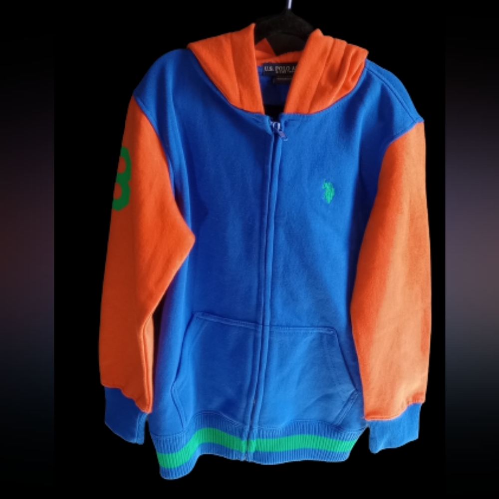 COPY - U.S. Polo Boys Medium Blue & orange Hoodie